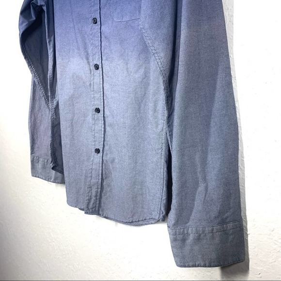 RVCA Blue Ombre Long Sleeve Chambray Button Down Shirt - Picture 9 of 9